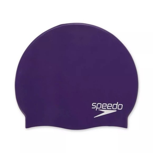 Speedo Juniors' Ages 6-14 Silicone Purple No Snag Swim Cap Latex Free Material - Picture 2 of 5